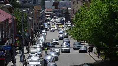 Gldani: Stadtviertel Gldani - Straßenverkehr