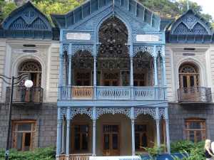 Borjomi Bordshomi Bordjomi - Der Zarenpalast an der Straße zum Kurpark - georgisches Mineralwasser, Heilwasser aus Georgien